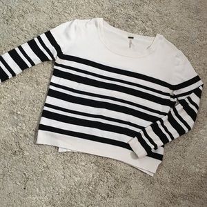 B&W striped cropped sweater